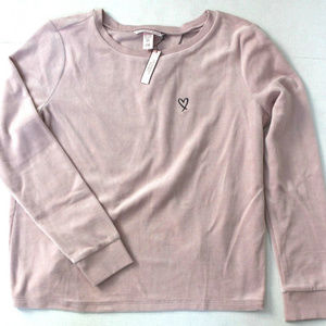 Victoria's Secret Long Sleeve Velvet Velour Tulip Back Pullover Size S